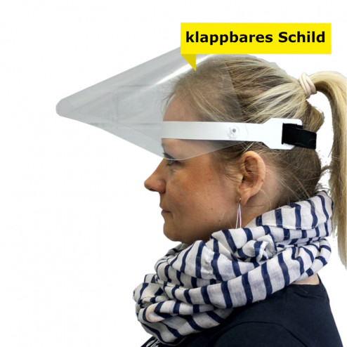 Gesichtsschutz-Visier hochklappbar aus transparentem Kunststoff