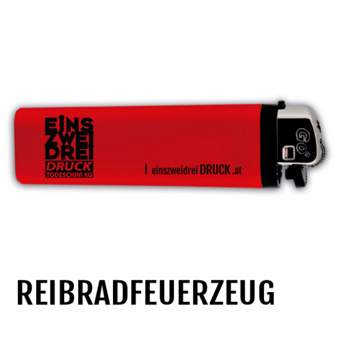 GO Einweg Reibradfeuerzeug Rot mit Druck