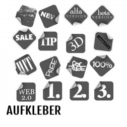 Aufkleber Format 5 x 5 cm Quadratisch Ecken rund