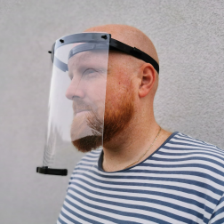 Gesichtsschutz-Visier aus transparentem Kunststoff